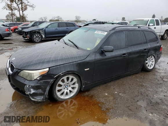 2006 BMW 5 Series 530xi with VIN WBANN73536CN00682, listed as a Copart auction lot 85373094 with 152,183 mi miles and Salvage Title. Bid and sale history available at carsss.com. Image 1.