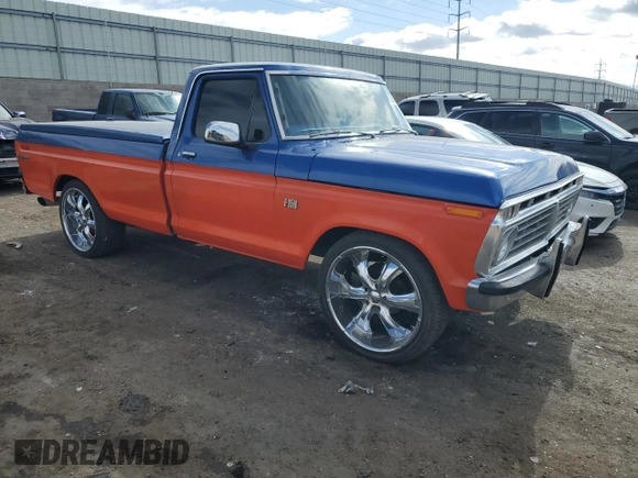 1975 Ford F-150 z VIN F15MLX09534, wystawiony jako Copart lot #43406975 z przebiegiem 71 117 mil mil oraz Czysty tytuł • Clean title. Historia ofert i sprzedaży dostępna na DreamBid. Obrazek 4.