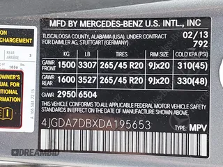 2013 Mercedes-Benz M 550 with VIN 4JGDA7DBXDA195653, listed as a IAAI auction lot 42261856 with 191,810 mi miles and . Bid and sale history available at DreamBid. Image 9.