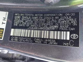 2021 Toyota Prius L Eco with VIN JTDKAMFU4M3134778, listed as a IAAI auction lot 41843429 with 145,757 mi miles. Bid and sale history available at carsss.com. Image 9.