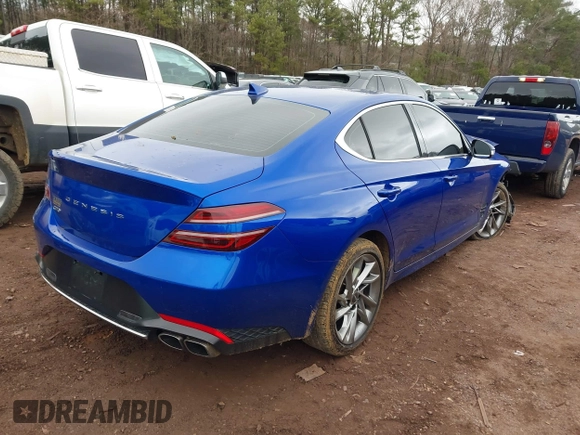 2022 Genesis G70 2.0T with VIN KMTG34TA4NU086948, listed as a IAAI auction lot 41565803 with 51,629 mi miles. Bid and sale history available at carsss.com. Image 4.
