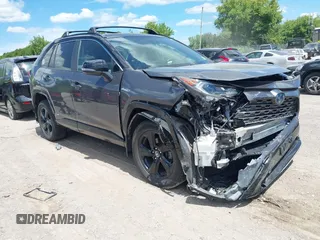 2021 Toyota RAV4 Hybrid XSE with VIN 2T3E6RFV1MW025616, listed as a IAAI auction lot 42765892 with 33,558 mi miles and . Bid and sale history available at DreamBid. Image 1.
