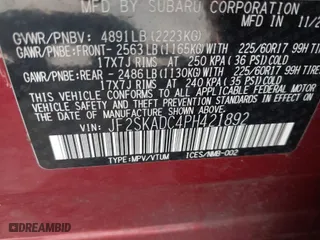 2023 Subaru Forester Premium with VIN JF2SKADC4PH421892, listed as a IAAI auction lot 41902302 with 28,242 mi miles. Bid and sale history available at carsss.com. Image 9.