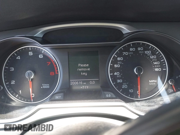 2016 Audi A4 Premium with VIN WAUAFAFL8GN007735, listed as a IAAI auction lot 42090145 with 200,616 mi miles. Bid and sale history available at carsss.com. Image 7.