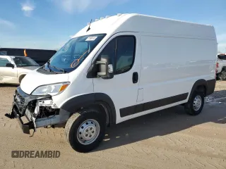 2023 Ram ProMaster Cargo with VIN 3C6LRVBG1PE540587, listed as a Copart auction lot 87666145 with 29,343 mi miles and Salvage Title. Bid and sale history available at carsss.com. Image 1.