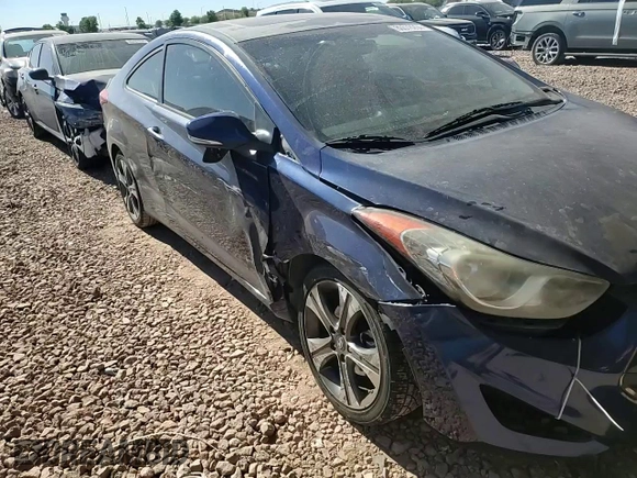2013 Hyundai Elantra Coupe SE with VIN KMHDH6AE2DU016461, listed as a Copart auction lot 80578204 with 128,925 mi miles and Salvage Title. Bid and sale history available at carsss.com. Image 10.