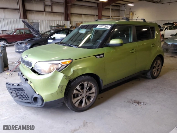2015 Kia Soul + with VIN KNDJP3A59F7781418, listed as a Copart auction lot 88971355 with 137,037 mi miles and Salvage Title. Bid and sale history available at carsss.com. Image 1.