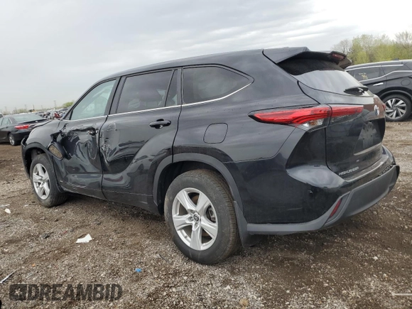 2023 Toyota Highlander Hybrid LE with VIN 5TDBBRCH5PS586128, listed as a Copart auction lot 55253445 with 28,362 mi miles and Salvage title. Bid and sale history available at DreamBid. Image 2.