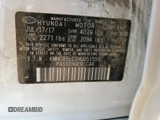 2017 Hyundai Ioniq Limited with VIN KMHC85LC1HU051550, listed as a Copart auction lot 55484925 with 140,752 mi miles and Salvage title. Bid and sale history available at DreamBid. Image 13.