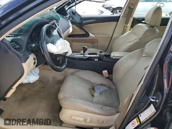 2007 Lexus IS with VIN JTHBK262272058227, listed as a Copart auction lot 51240555 with Not Provided miles and Salvage Title. Bid and sale history available at carsss.com. Image 7.