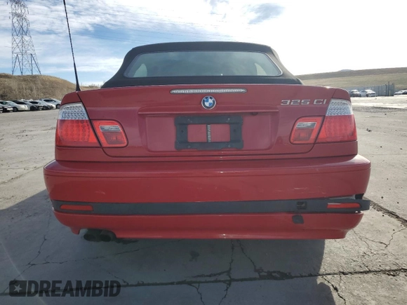 2005 BMW 3 Series 325Ci with VIN WBABW33455PX83299, listed as a Copart auction lot 49500375 with 90,521 mi miles and Salvage Title. Bid and sale history available at carsss.com. Image 6.