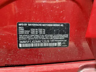 2021 BMW 3 Series 330e with VIN 3MW5P7J02M8C12528, listed as a Copart auction lot 49859615 with 0 mi miles and Salvage Title. Bid and sale history available at carsss.com. Image 12.