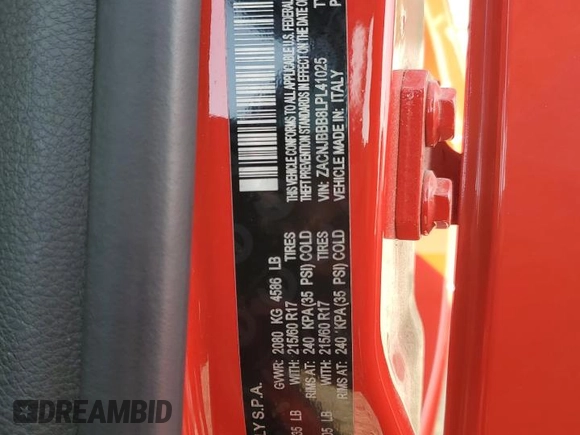 2020 Jeep Renegade Latitude with VIN ZACNJBBB8LPL41025, listed as a Copart auction lot 55120655 with 75,101 mi miles and Clean title. Bid and sale history available at DreamBid. Image 14.