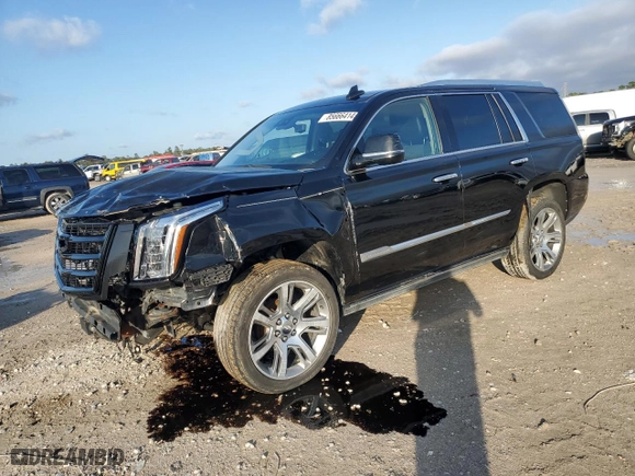 2019 Cadillac Escalade Premium Luxury with VIN 1GYS4CKJ6KR109737, listed as a Copart auction lot 85666414 with 77,037 mi miles and Salvage Title. Bid and sale history available at carsss.com. Image 1.