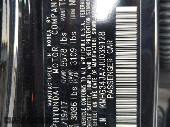 2018 Genesis G90 Premium z VIN KMHG34JA7JU039128, wystawiony jako Copart lot #80633884 z przebiegiem 64 753 mil mil oraz Szkody całkowita. Historia ofert i sprzedaży dostępna na DreamBid. Obrazek 13.