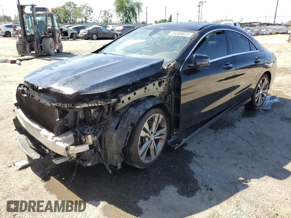 2018 Mercedes-Benz CLA 250 with VIN WDDSJ4EBXJN509885, listed as a Copart auction lot 58088825 with Not provided miles and Salvage title. Bid and sale history available at DreamBid. Image 1.