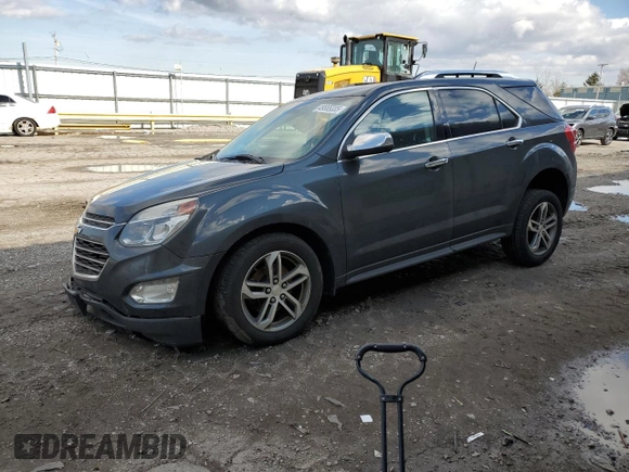 2017 Chevrolet Equinox Premier with VIN 2GNALDEK5H1509506, listed as a Copart auction lot 49555335 with 108,509 mi miles and Salvage Title. Bid and sale history available at carsss.com. Image 1.