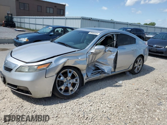 2013 Acura TL Advance z VIN 19UUA9F70DA005210, wystawiony jako Copart lot #59464424 z przebiegiem Nie podano mil oraz Szkoda całkowita • Salvage title. Historia ofert i sprzedaży dostępna na DreamBid. Obrazek 1.