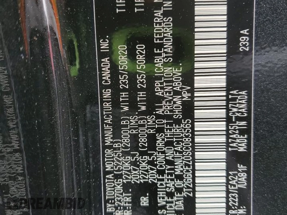 2025 Lexus NX 350 Premium with VIN 2T2GGCEZ0SC083565, listed as a Copart auction lot 58408165 with 1,012 mi miles and Salvage title. Bid and sale history available at DreamBid. Image 14.