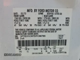 2013 Ford F-150 XL с VIN 1FTEX1CM7DFC66785, выставлен на аукционе Copart как лот 59235995 с пробегом 227 227 миль миль и Чистый • Clean title. История ставок и продаж доступна на DreamBid. Изображение 12.
