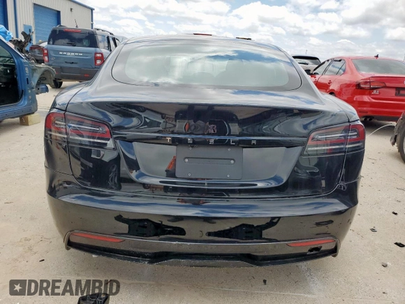 2024 Tesla Model S with VIN 5YJSA1E50RF539569, listed as a Copart auction lot 55690955 with Not provided miles and Salvage title. Bid and sale history available at DreamBid. Image 6.