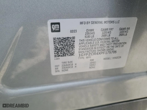 2023 Cadillac XT4 FWD Premium Luxury with VIN 1GYFZCR4XPF175705, listed as a Copart auction lot 43394825 with 46,509 mi miles and Clean Title. Bid and sale history available at carsss.com. Image 13.