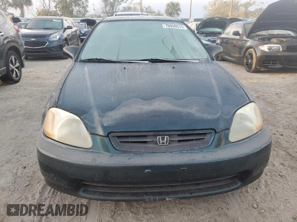 1997 Honda Civic DX with VIN 1HGEJ612XVL075429, listed as a Copart auction lot 76950574 with 0 mi miles and Salvage Title. Bid and sale history available at carsss.com. Image 5.