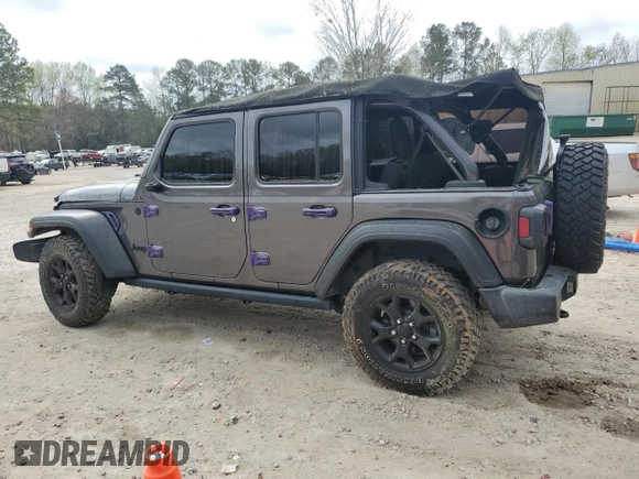 2021 Jeep Wrangler Unlimited Sport S with VIN 1C4HJXDN2MW550186, listed as a Copart auction lot 50870255 with 39,540 mi miles and Salvage Title. Bid and sale history available at carsss.com. Image 2.
