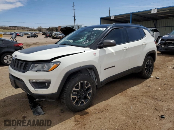 2020 Jeep Compass Trailhawk with VIN 3C4NJDDBXLT144023, listed as a Copart auction lot 51529425 with 41,886 mi miles and Salvage Title. Bid and sale history available at carsss.com. Image 1.
