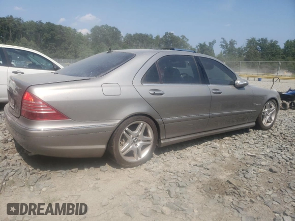 2005 Mercedes-Benz S 55 AMG with VIN WDBNG74J15A454738, listed as a Copart auction lot 64935874 with Not Provided miles and Salvage Title. Bid and sale history available at DreamBid. Image 3.
