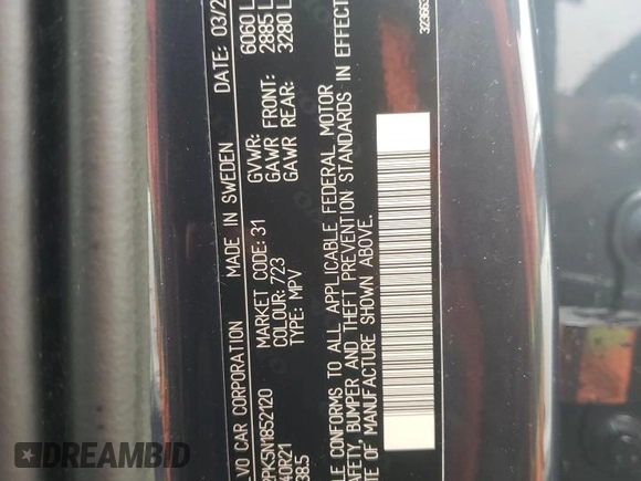 2022 Volvo XC90 Momentum with VIN YV4A22PK5N1852120, listed as a Copart auction lot 71234424 with 42,519 mi miles and Salvage title. Bid and sale history available at DreamBid. Image 13.