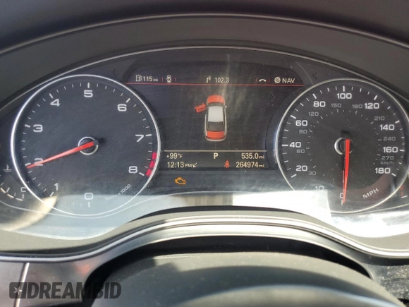 2012 Audi A6 Prestige with VIN WAUHGAFC0CN129527, listed as a Copart auction lot 61984595 with 264,974 mi miles and Salvage title. Bid and sale history available at DreamBid. Image 9.