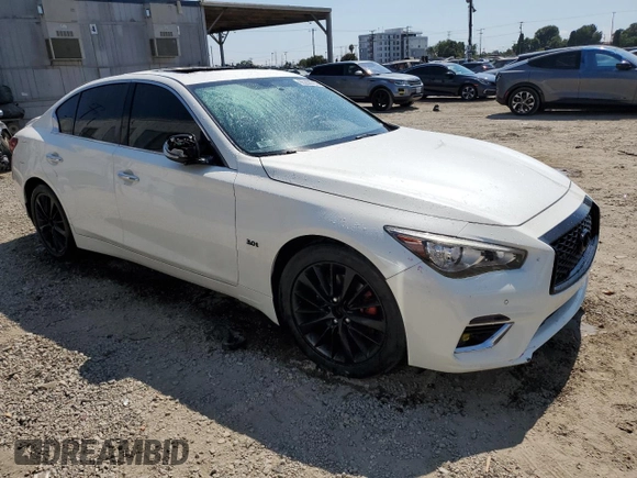 2020 Infiniti Q50 Luxe with VIN JN1EV7APXLM202372, listed as a Copart auction lot 65206765 with 45,788 mi miles and Salvage title. Bid and sale history available at DreamBid. Image 4.