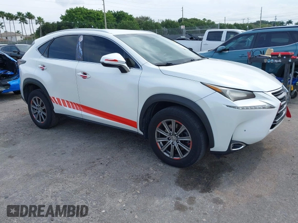 2015 Lexus NX 200t with VIN JTJYARBZ1F2018047, listed as a IAAI auction lot 41633876 with 154,396 mi miles. Bid and sale history available at carsss.com. Image 1.