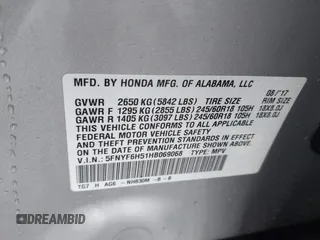 2017 Honda Pilot EX-L with VIN 5FNYF6H51HB069068, listed as a IAAI auction lot 41567728 with 100,618 mi miles and . Bid and sale history available at DreamBid. Image 9.