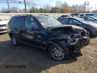2005 BMW X5 3.0i with VIN 5UXFA13565LY20253, listed as a Copart auction lot 80418664 with 0 mi miles and Salvage Title. Bid and sale history available at carsss.com. Image 4.