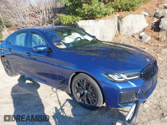 2021 BMW 5 Series 530i xDrive with VIN WBA13BJ02MWW98133, listed as a IAAI auction lot 41853619 with Not Provided miles and . Bid and sale history available at carsss.com. Image 1.