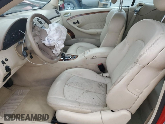 2005 Mercedes-Benz CLK 5.0L with VIN WDBTK75G05T036300, listed as a Copart auction lot 50647345 with 88,041 mi miles and Salvage Title. Bid and sale history available at carsss.com. Image 7.