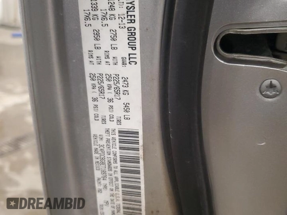 2014 Dodge Journey SXT with VIN 3C4PDCBG8ET189764, listed as a Copart auction lot 52715465 with 175,743 mi miles and Non Repairable. Bid and sale history available at carsss.com. Image 13.