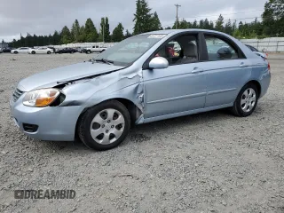 2008 Kia Spectra EX z VIN KNAFE121085529600, wystawiony jako Copart lot #59727105 z przebiegiem 132 306 mil mil oraz Szkoda całkowita • Salvage title. Historia ofert i sprzedaży dostępna na DreamBid. Obrazek 1.