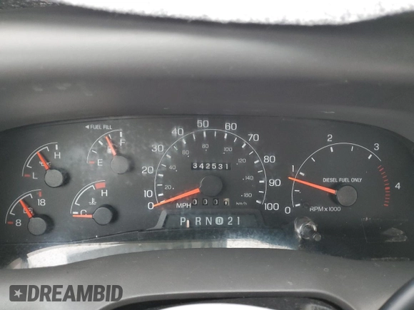 2001 Ford Super Duty F-250 XL with VIN 1FTNX20F61EB06006, listed as a Copart auction lot 84282164 with 342,531 mi miles and Salvage Title. Bid and sale history available at carsss.com. Image 9.