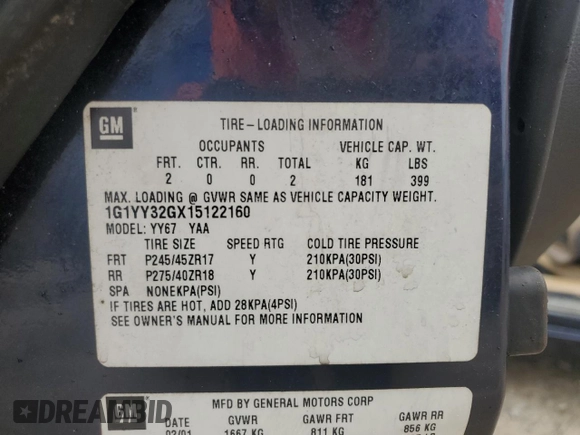 2001 Chevrolet Corvette with VIN 1G1YY32GX15122160, listed as a Copart auction lot 74493254 with 0 mi miles and Non Repairable. Bid and sale history available at carsss.com. Image 13.