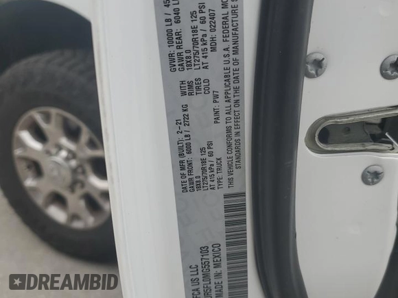 2021 Ram 2500 Laramie with VIN 3C6UR5FL0MG557103, listed as a Copart auction lot 50521045 with 71,493 mi miles and Salvage Title. Bid and sale history available at carsss.com. Image 13.