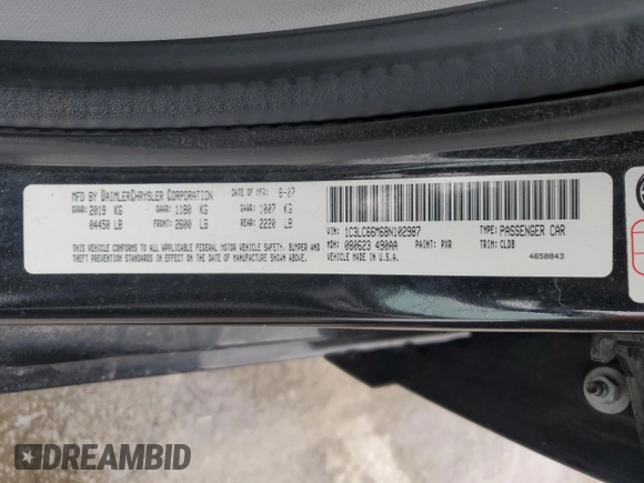 2008 Chrysler Sebring Limited with VIN 1C3LC66M68N102987, listed as a Copart auction lot 44232395 with 162,354 mi miles and Salvage title. Bid and sale history available at DreamBid. Image 14.
