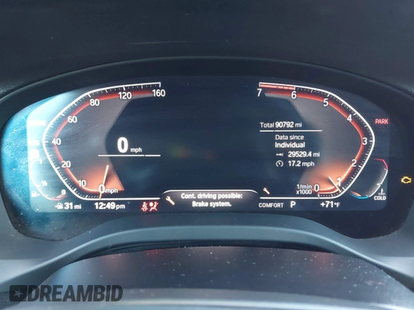 2020 BMW X3 xDrive30i with VIN 5UXTY5C02LLT36913, listed as a IAAI auction lot 42163966 with 90,792 mi miles and . Bid and sale history available at DreamBid. Image 7.