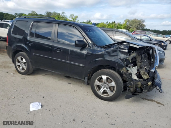 2013 Honda Pilot EX-L with VIN 5FNYF4H74DB019071, listed as a Copart auction lot 52166455 with 0 mi miles and Salvage Title. Bid and sale history available at carsss.com. Image 4.