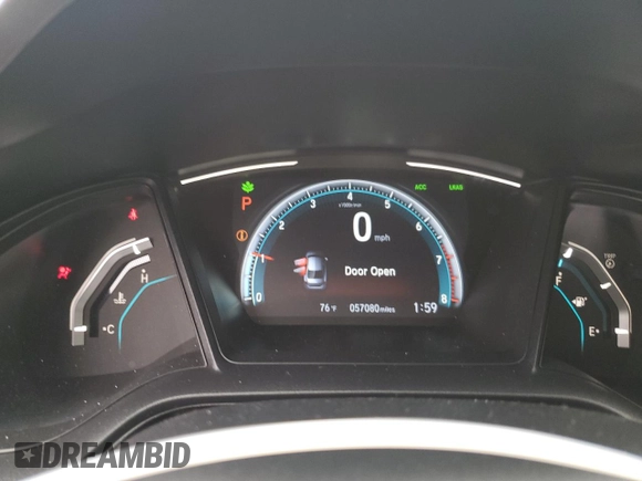 2021 Honda Civic LX z VIN 2HGFC2F6XMH502056, wystawiony jako Copart lot #54393025 z przebiegiem 57 080 mil mil oraz Czysty tytuł • Clean title. Historia ofert i sprzedaży dostępna na DreamBid. Obrazek 9.