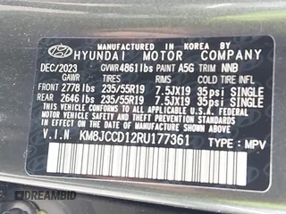 2024 Hyundai Tucson SEL Convenience with VIN KM8JCCD12RU177361, listed as a IAAI auction lot 41719924 with 6,759 mi miles and . Bid and sale history available at carsss.com. Image 9.