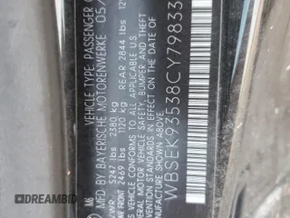 2008 BMW 6 Series M6 with VIN WBSEK93538CY79833, listed as a Copart auction lot 74756244 with 0 mi miles and Salvage Title. Bid and sale history available at carsss.com. Image 12.