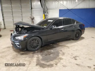 2022 Infiniti Q50 LUXE with VIN JN1EV7BR8NM340673, listed as a Copart auction lot 52626785 with 26,248 mi miles and Salvage Title. Bid and sale history available at carsss.com. Image 1.